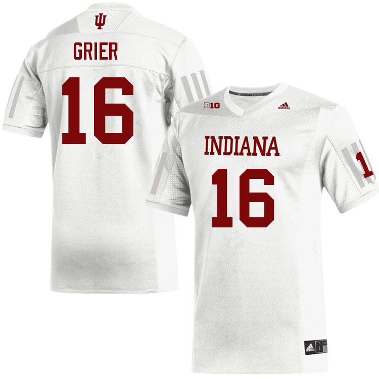 Men #16 Jordan Grier Layne Indiana Hoosiers College Football Jerseys Sale-White